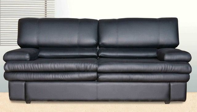 Диван трехместный Манхэттен 3 Черный (экокожа)