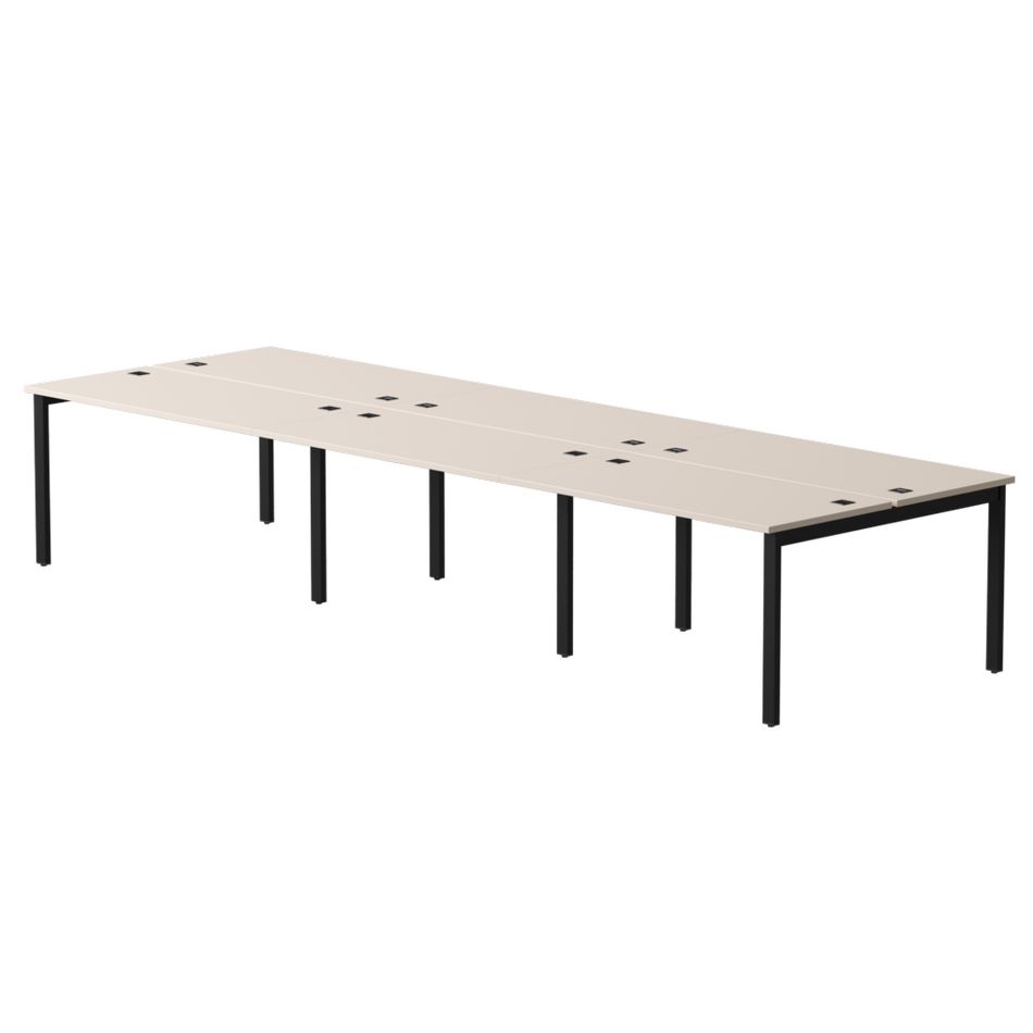 Бенч-система на 6 мест на металлокаркасе, опоры 90 гр Everprof EVO 254S219 Кашемир Черный