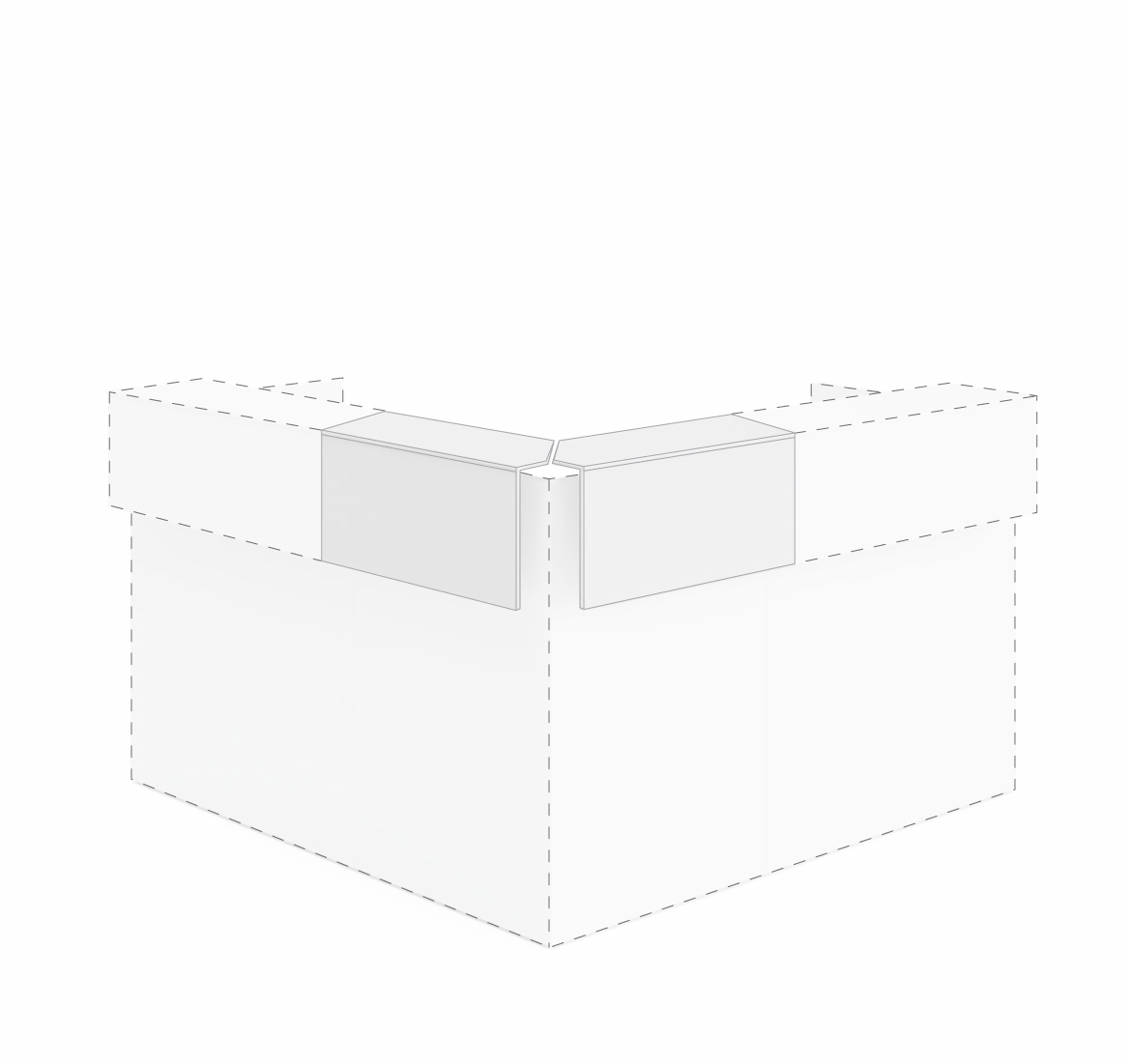 Factory Light Топ угловой Белое стекло