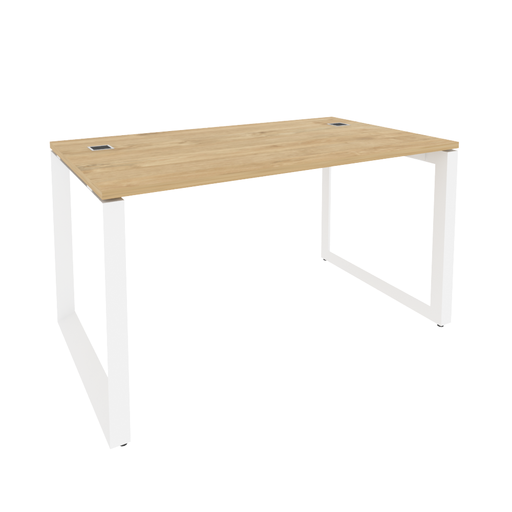 Стол рабочий руководителя на О-образном м/к ONIX O.MO-SRR-3.8 Тиквуд Светлый/Белый
