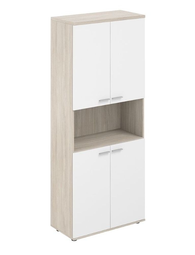Шкаф высокий с нишей Sigma SG.861.OL.WH.WH Дуб светлый Белый