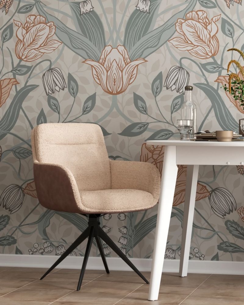 Стул Waldo молочный c бежевой экокожей