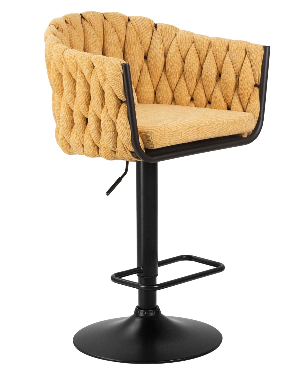 Стул барный DOBRIN LEON Желтая ткань LAR 275-8