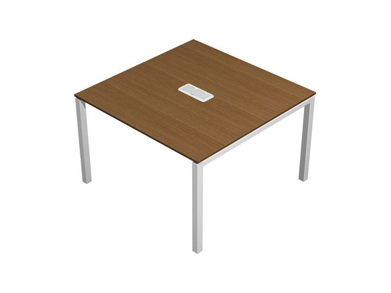 Стол для переговоров с кабель-каналом Profiquadro КВ 124 БН Орех ногаро/белый премиум