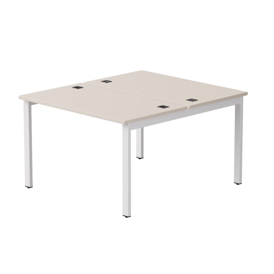 Бенч-система на 2 места на металлокаркасе, опоры 90 гр Everprof EVO 254S018 Кашемир Белый