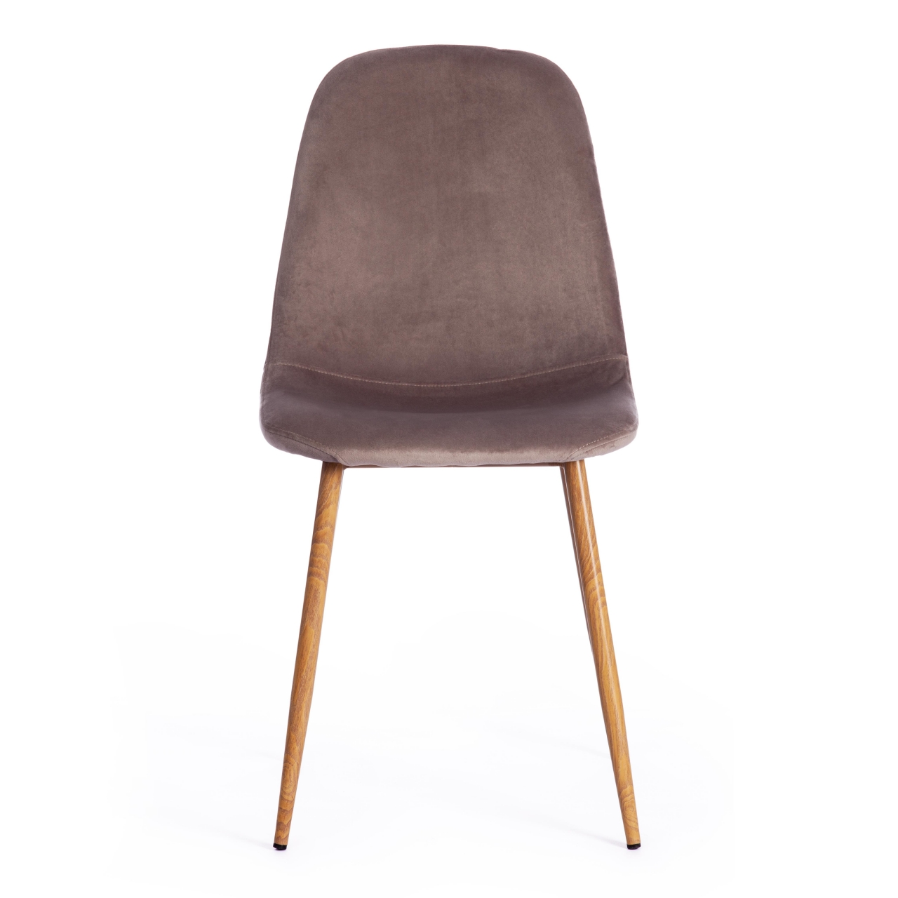 Стул BREEZE (mod. 4724) металл/вельвет, 44х48х87см, серо-бежевый/натуральное дерево