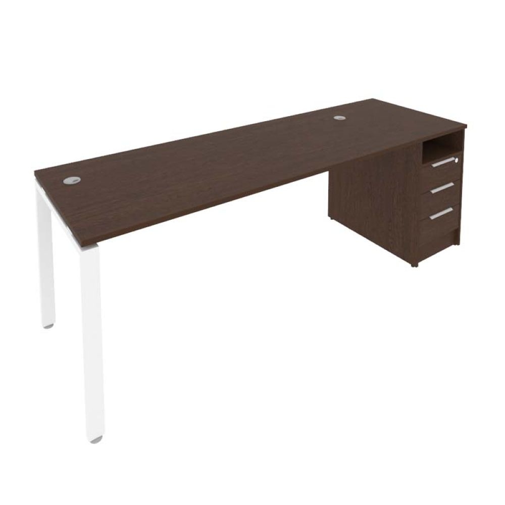 Рабочая станция с опорной тумбой Metal System Б.РС-СТП -1.5 Венге/Белый