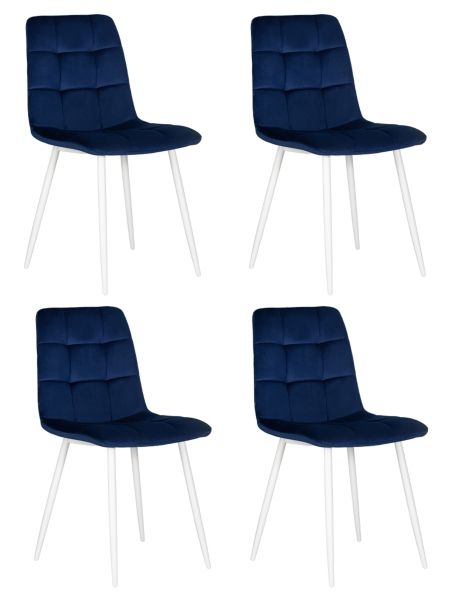 Стул обеденный DOBRIN CHILLY (Темно-синий Holland 60, основание белое) 4 шт