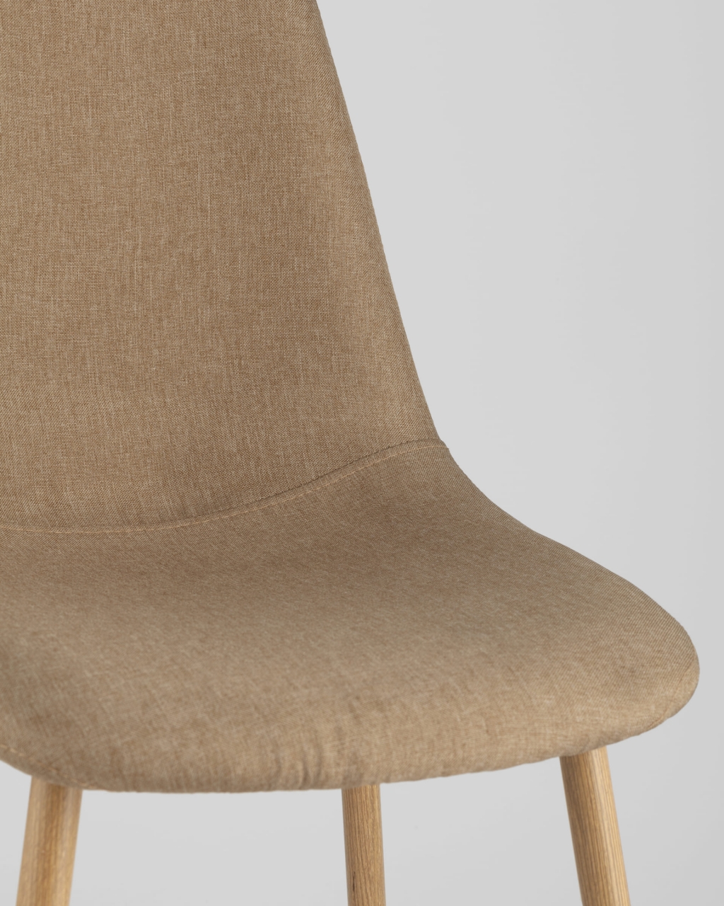 Обеденная группа стол Eames DST 80 см, 2 стула Валенсия рогожка Бежевый