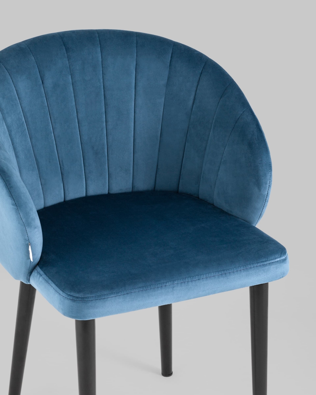 Стул с подлокотниками Шон велюр Пыльно-синий