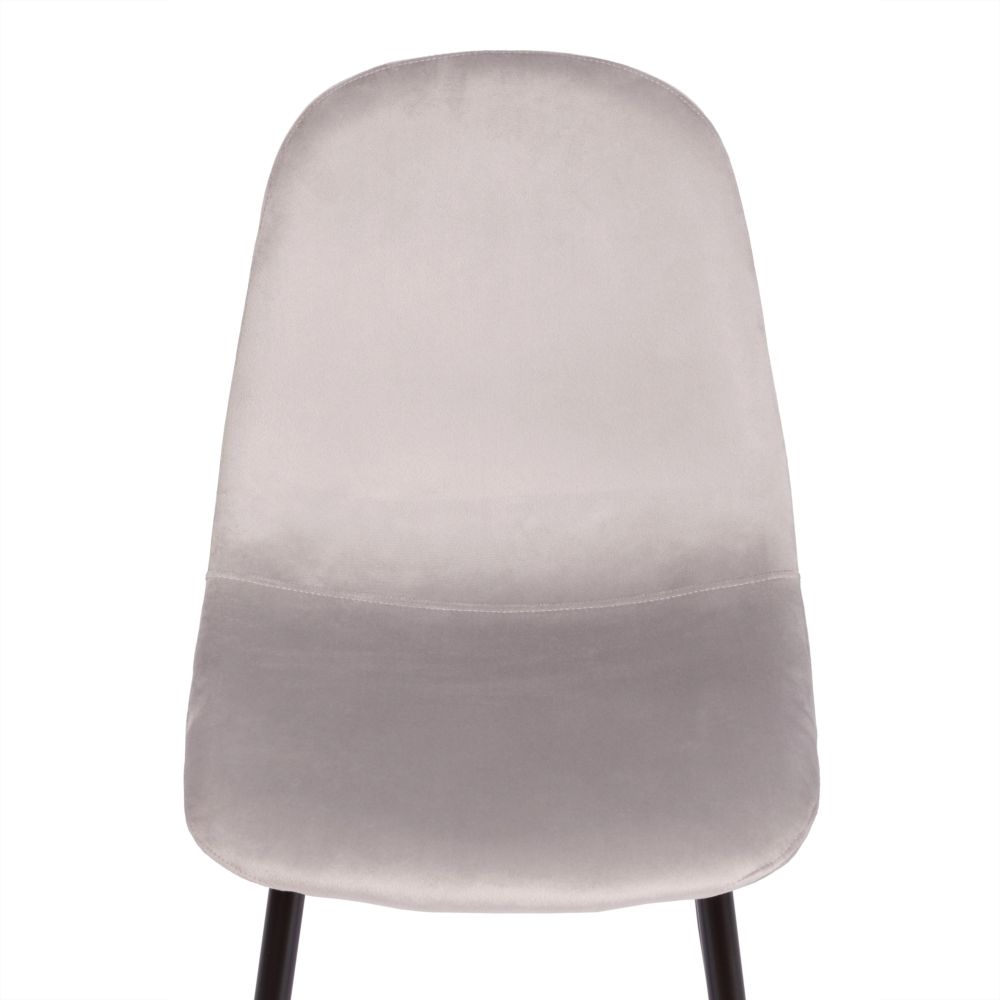 Стул BREEZE (mod. 4724) вельвет/металл, 44 х 53 х 87 см, Light grey (светло-серый) HLR14 / черный