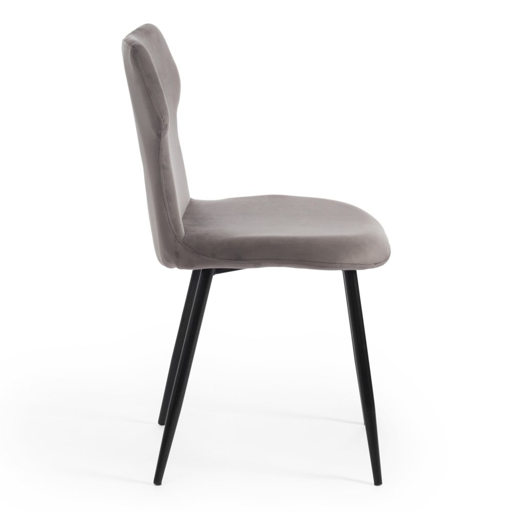 Стул ROBOCOP (mod. DC0128) / 1 шт. в упаковке вельвет/металл, 57 х 46 х 85 см , серый (HLR 24)/черный