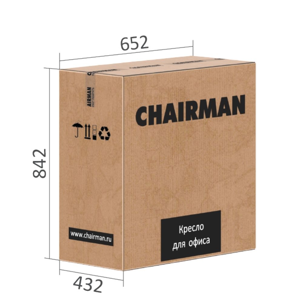 Кресло руководителя CHAIRMAN 442 НЕВ экокожа Черный / NEW