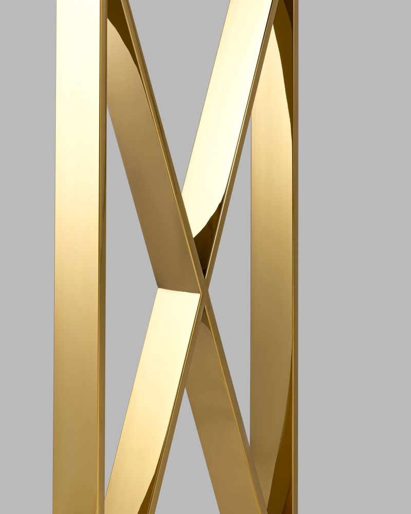 Консоль КРОСС 115x30 Золото (стекло smoke)