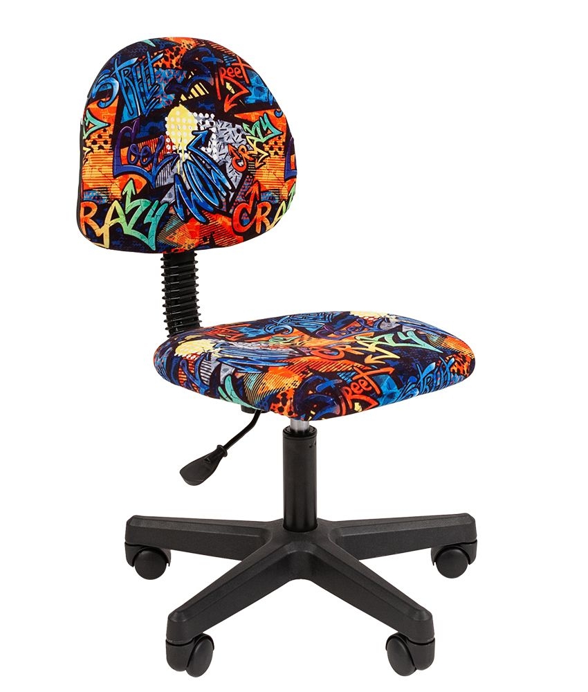 Детское кресло CHAIRMAN ТИН (Kids) 104 черный пластик Crazy