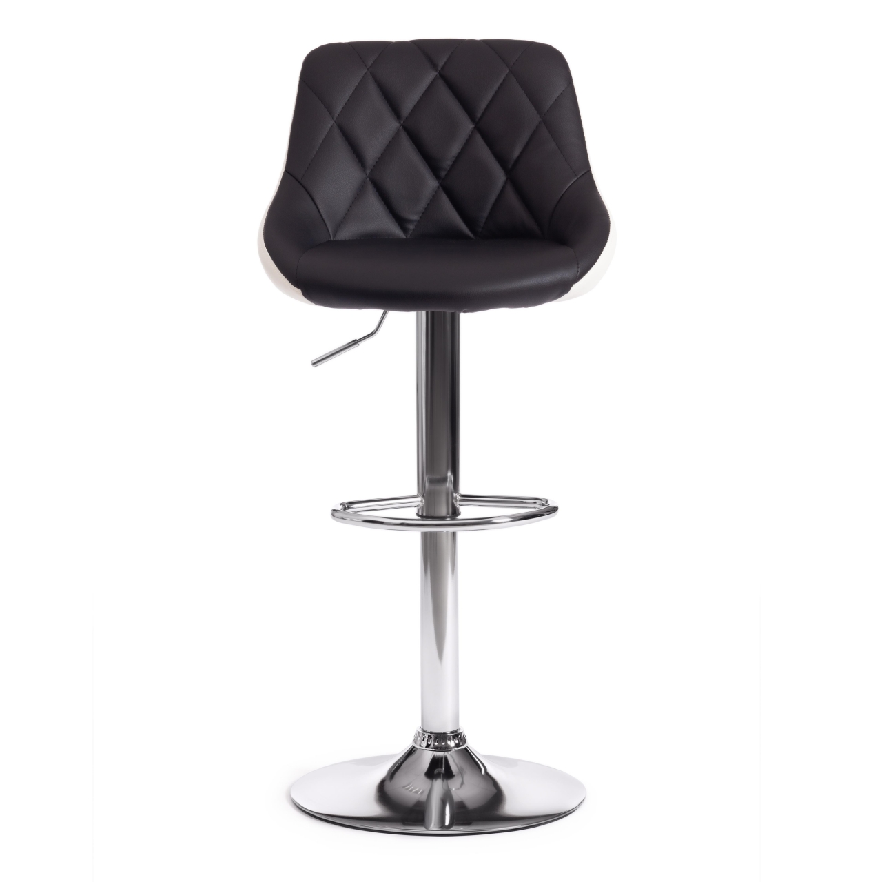 Стул барный MESSY (mod. KY704C) металл/экокожа, 47*48*84-105 см, черный/белый/хром