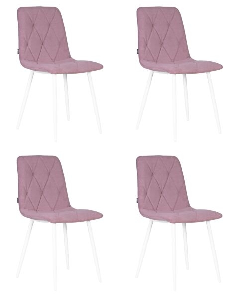 Стул обеденный DOBRIN CHILLY ROMBO (Лавандовый Simple 48, основание белый) 4 шт