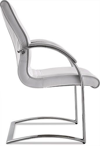 Кресло со средней спинкой на полозьях Чик D40 Белое