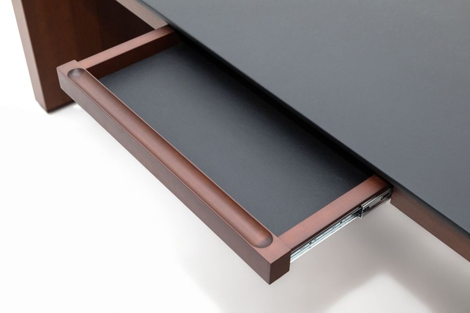 Стол письменный закругленный LAGO 105 104 WALM/SC BLACK Итальянский орех Черный