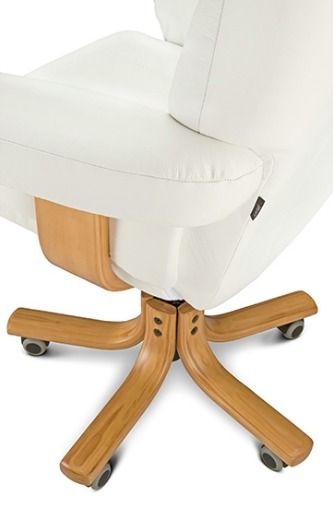 Кресло с высокой спинкой на крестовине Царь D100 экокожа Белое