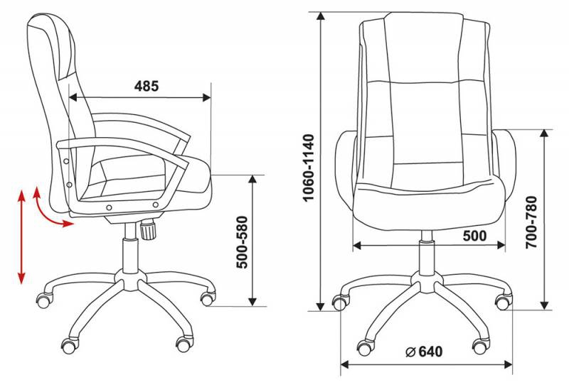 Кожаное компьютерное кресло Бюрократ T-800N/BLACK