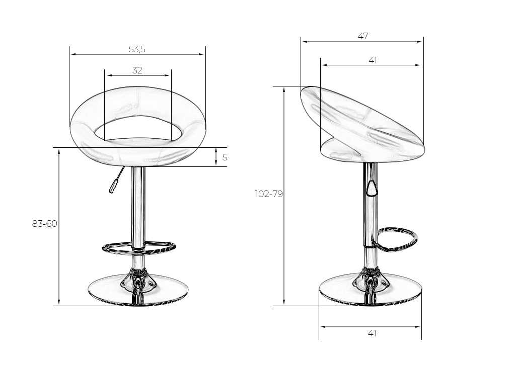 Стул барный DOBRIN MIRA Серый