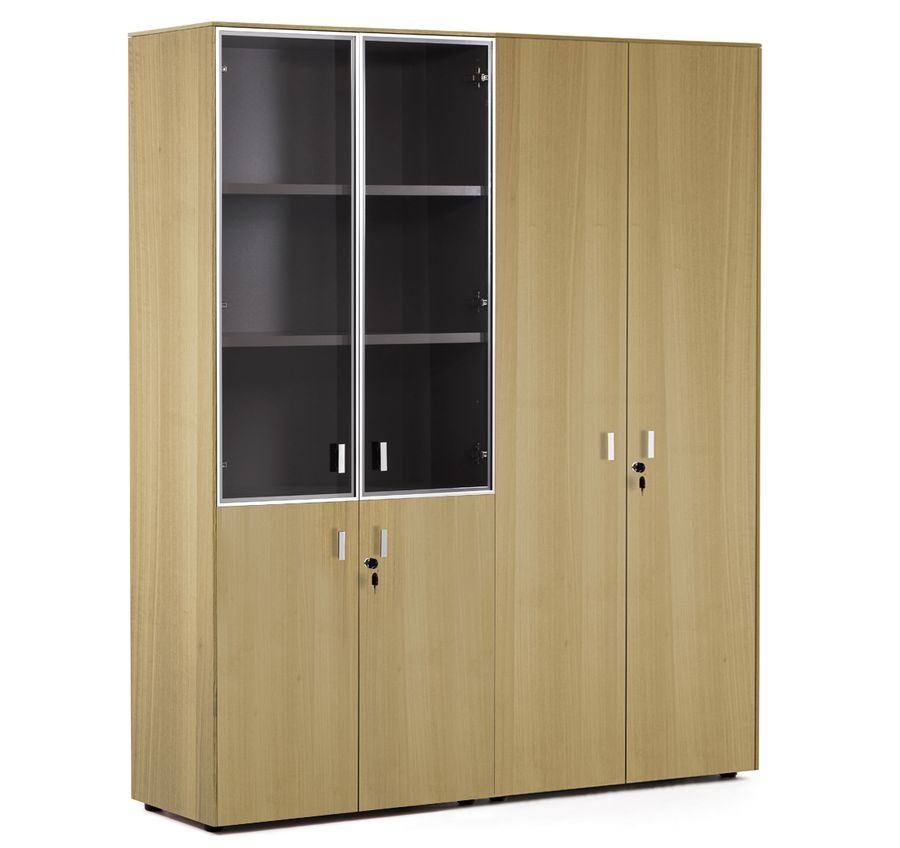 Шкаф комбинированный со шкафом для бумаг ENZO 109 726 ECL-L 51 Светлый эвкалипт Хром