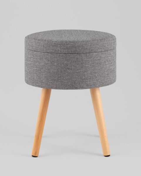 Пуф с ящиком Store Woody рогожка серая