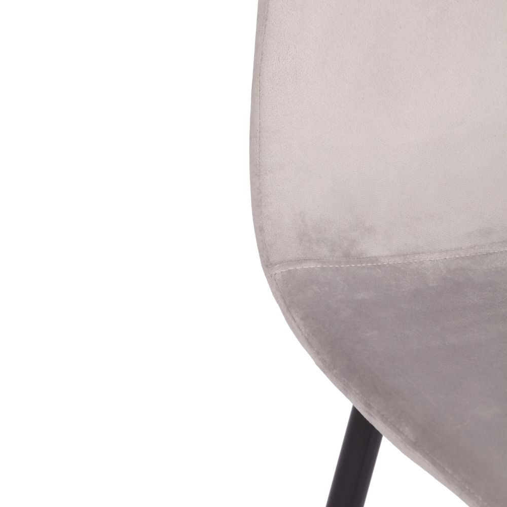 Стул BREEZE (mod. 4724) вельвет/металл, 44 х 53 х 87 см, Light grey (светло-серый) HLR14 / черный