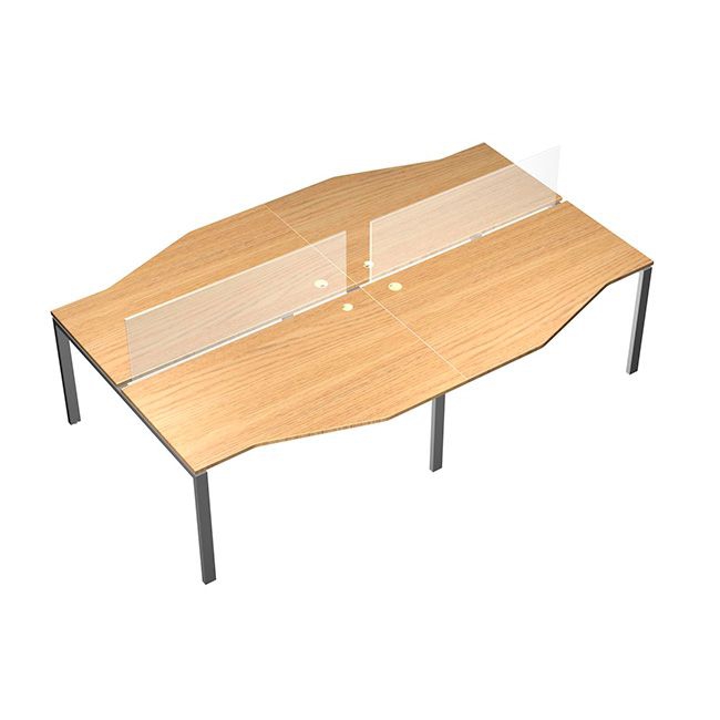 Рабочая станция со столами эргономичными Тип2 UP! АП 0174-2 ГА Дуб гальяно/антрацит