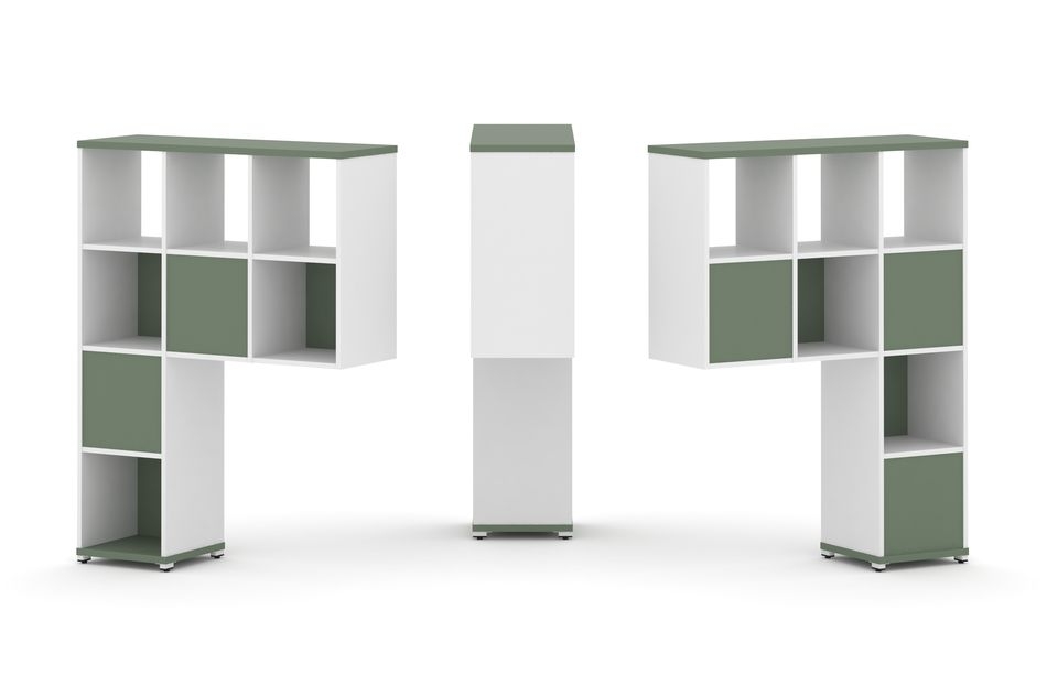 Надставка на стол высокая двухсторонняя + задняя стенка (5 шт.) CONCEPT CN.DNV-003 Кобо Белый бриллиант Белый металл