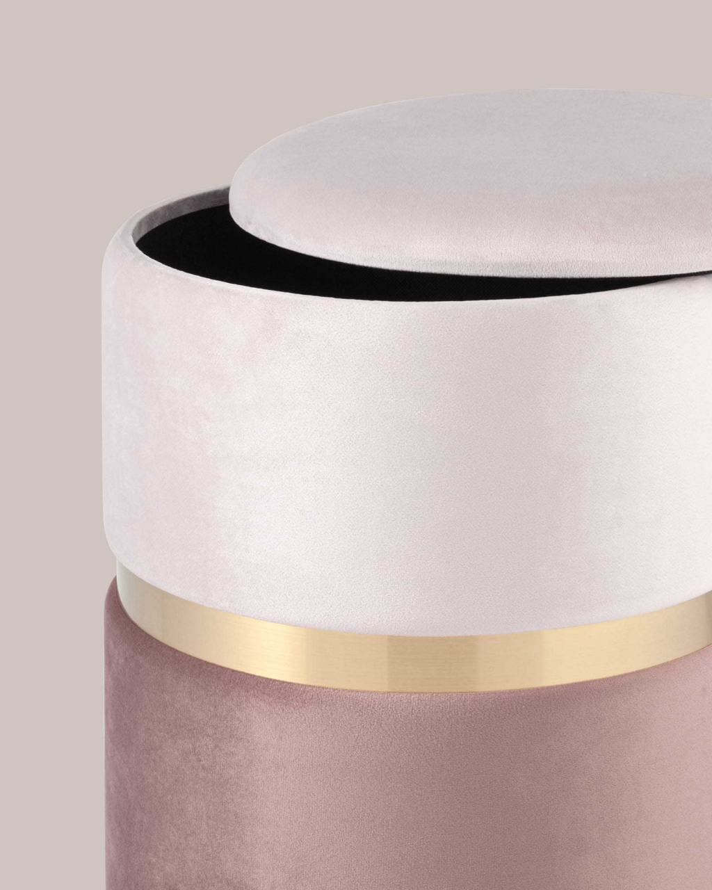 Пуф Кэрри с ящиком велюр Розовый