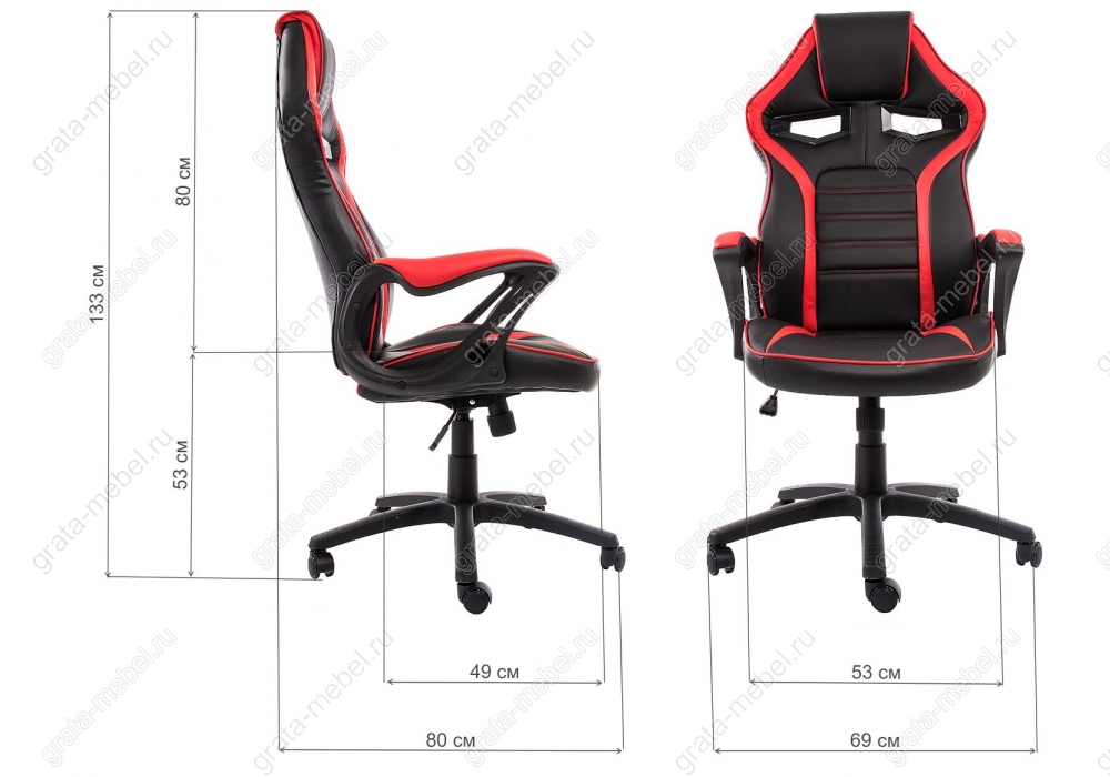 Компьютерное кресло Monza черное / красное