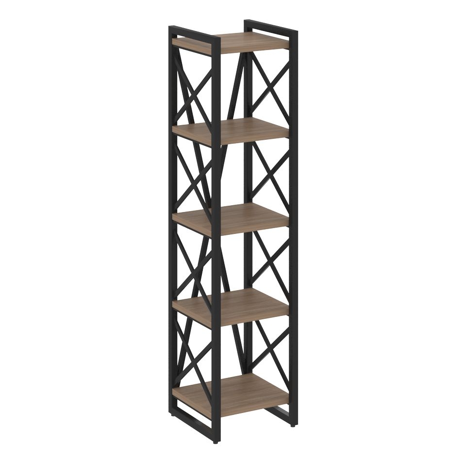 Стеллаж на регулируемых опорах - 5 полок LOFT VR.L-MST.O-5.4 Металл черный Дуб Аризона