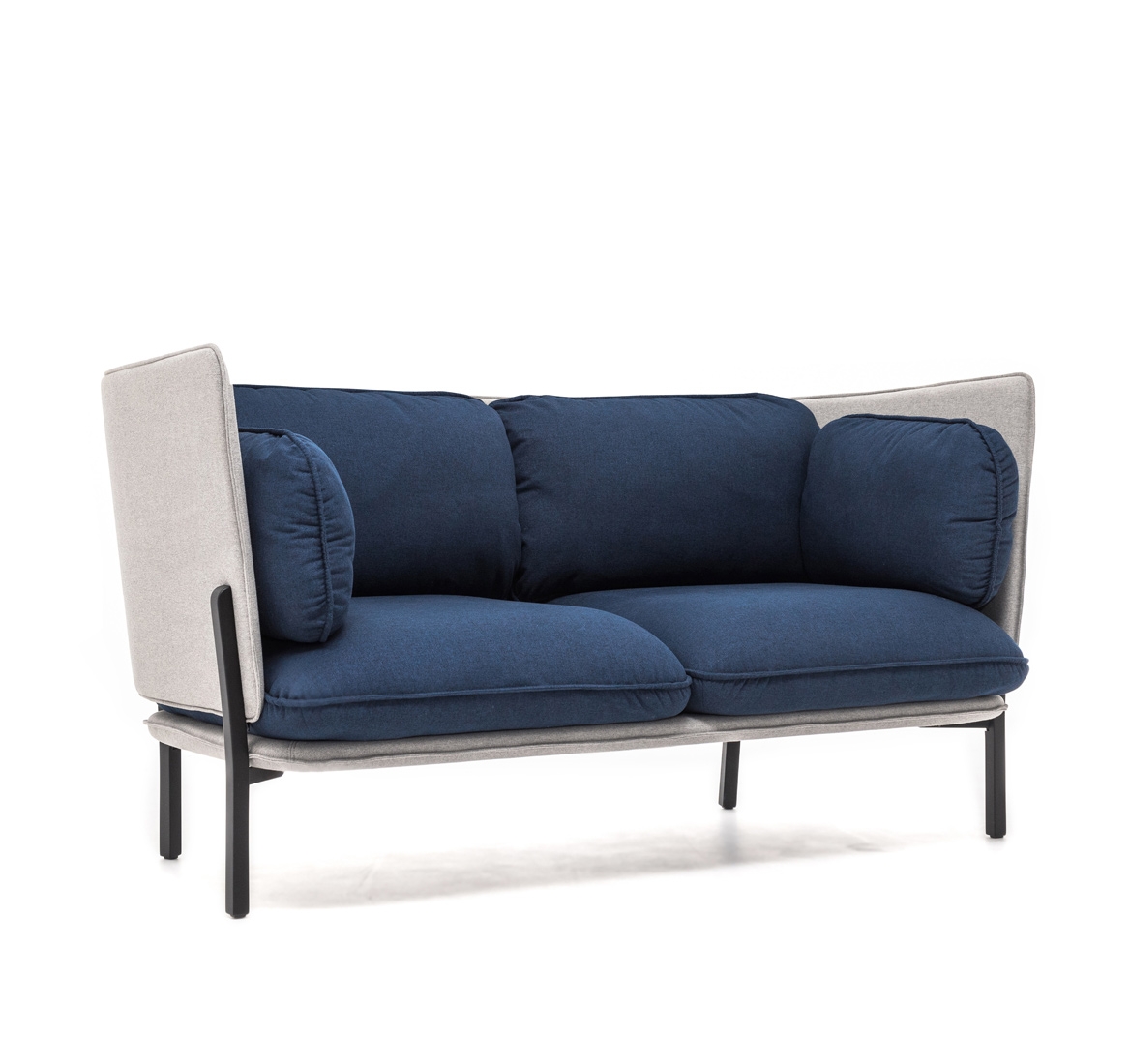Диван 2 места, низкая спинка Bellagio 2 low UNO silver / blue