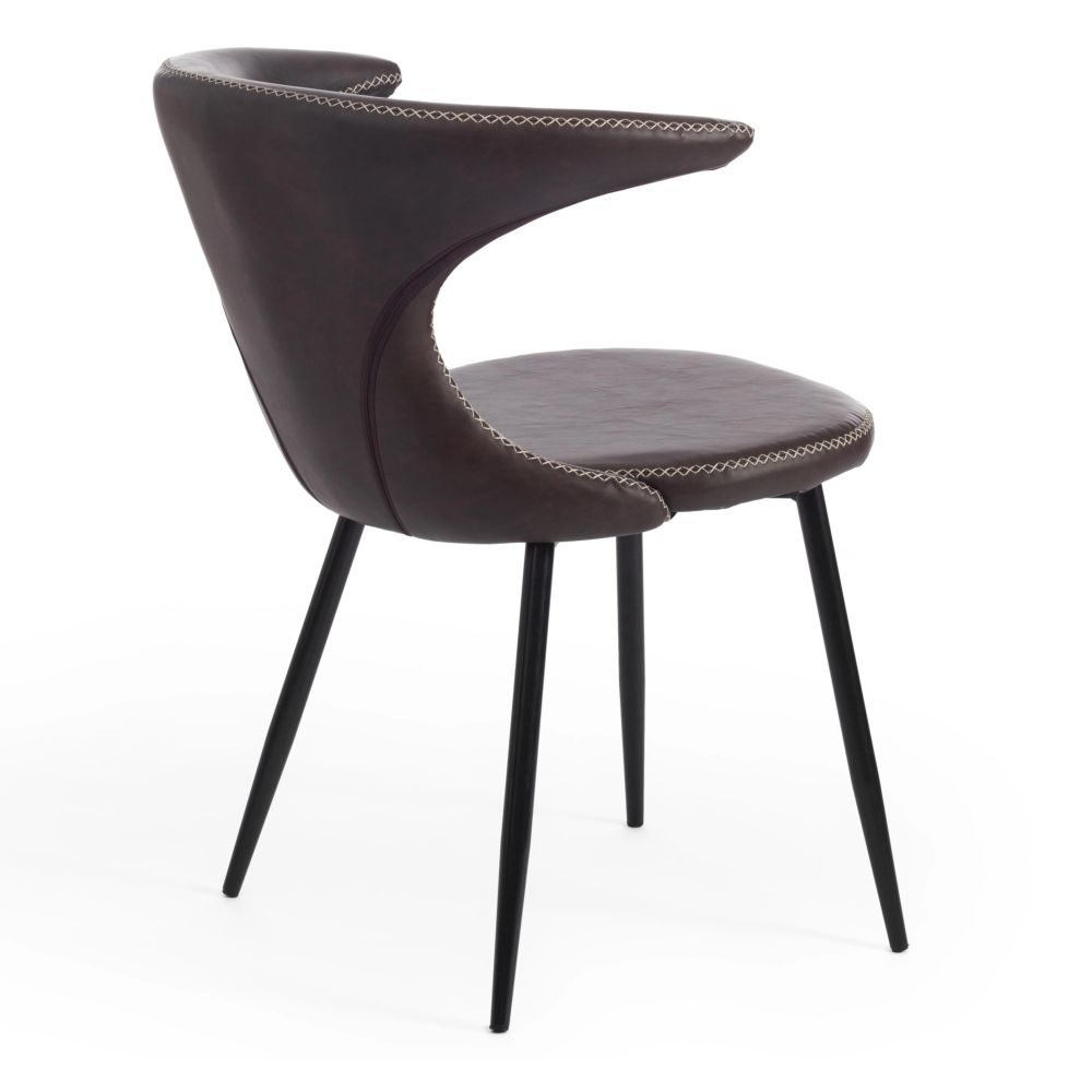 Стул ФЛАИР (мод. 9020) / 1 шт. в упаковке экокожа/металл, 60 х 56 х 78 см , коричневый 1/черный / FLAIR (mod.