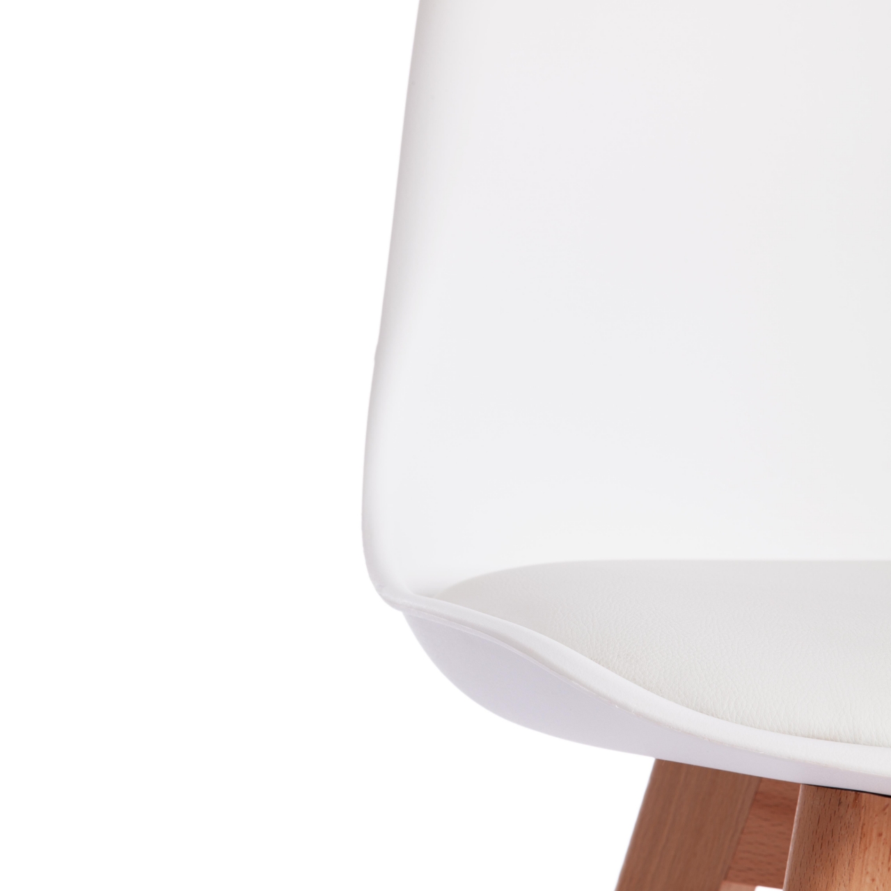 Стул TULIP (mod. 73) дерево/пластик/ПУ, 48.5*52.5*83cм, белый