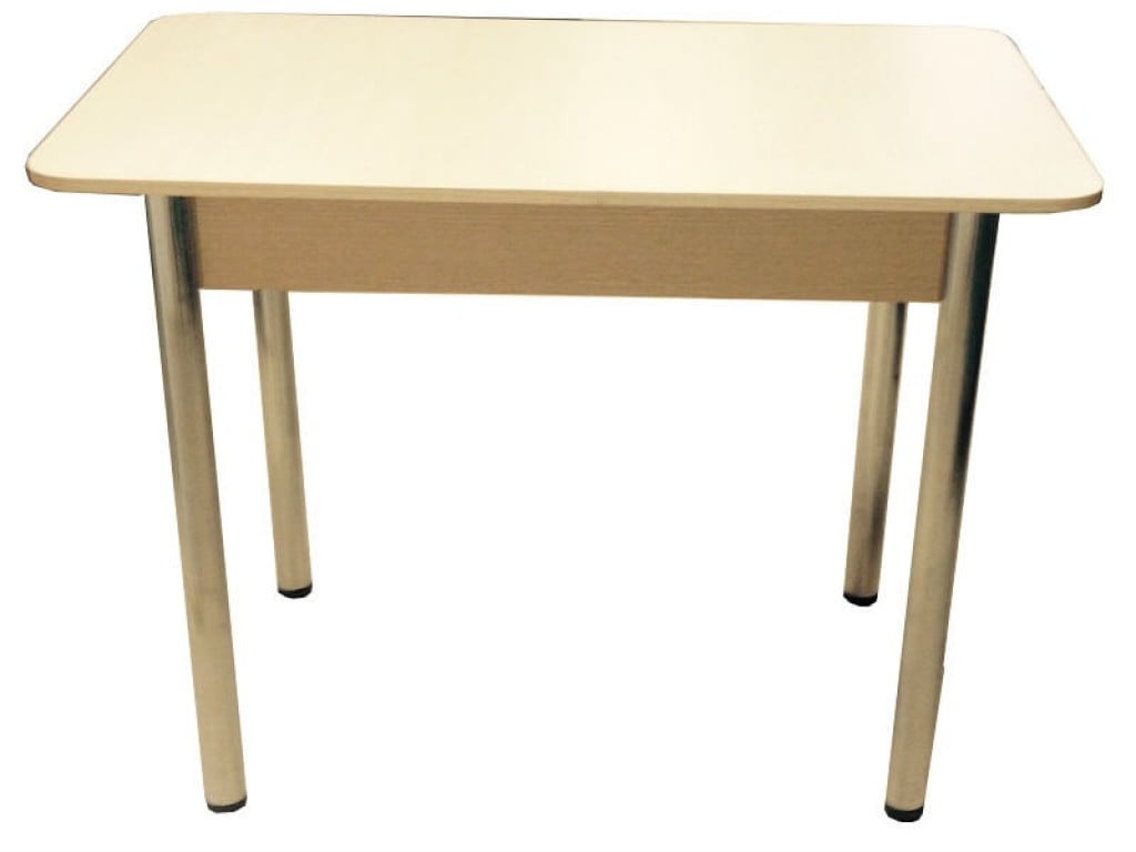 Стол обеденный Прямоугольный ХРОМ ЛДСП дуб выбеленный