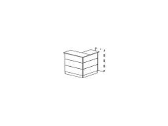 Ресепшен угловой правый Reception Steel 15101R Дуб темный