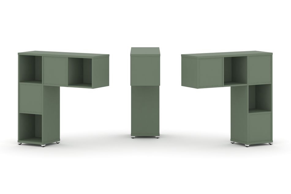 Надставка на стол низкая двухсторонняя + задняя стенка (5 шт.) CONCEPT CN.DNN-001 Кобо Белый металл