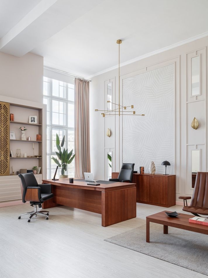 Комплект мебели для кабинета руководителя LAGO №06 Итальянский орех Черный