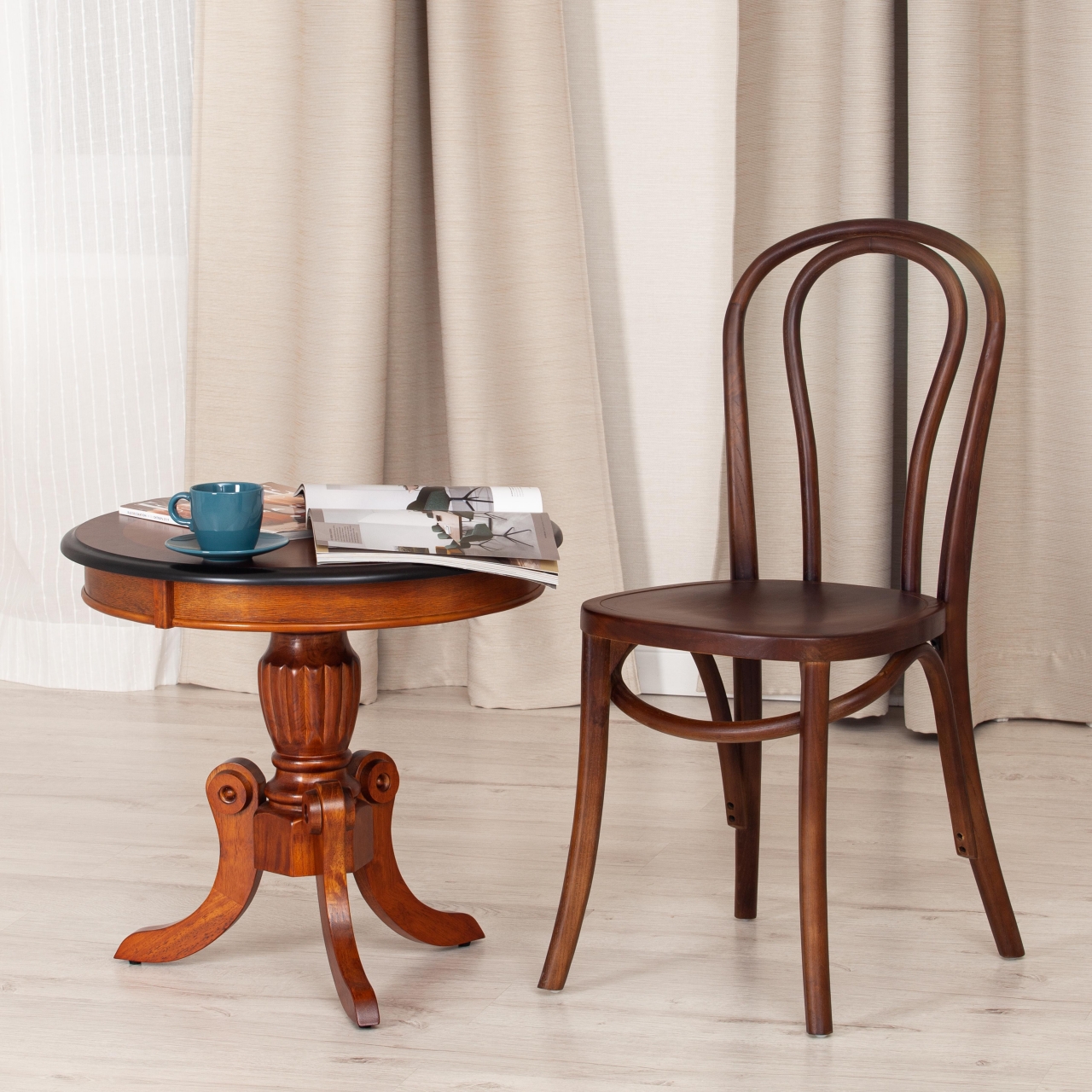 Стул THONET CLASSIC CHAIR (mod.СB2345) дерево вяз, 43*49*88.5, Темный Орех (№5)