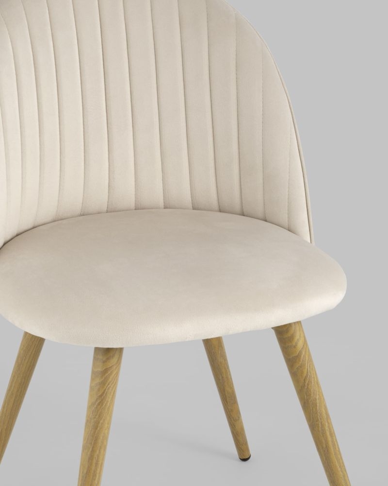 Стул Лион Страйпс велюр Кремовый
