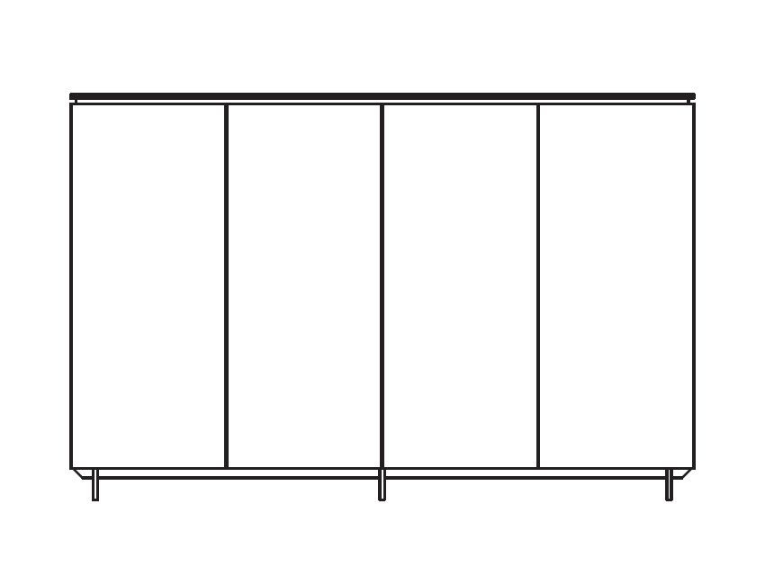 Шкаф средний 4-дверный AR.TU LA00018/LA00018Lack Титан