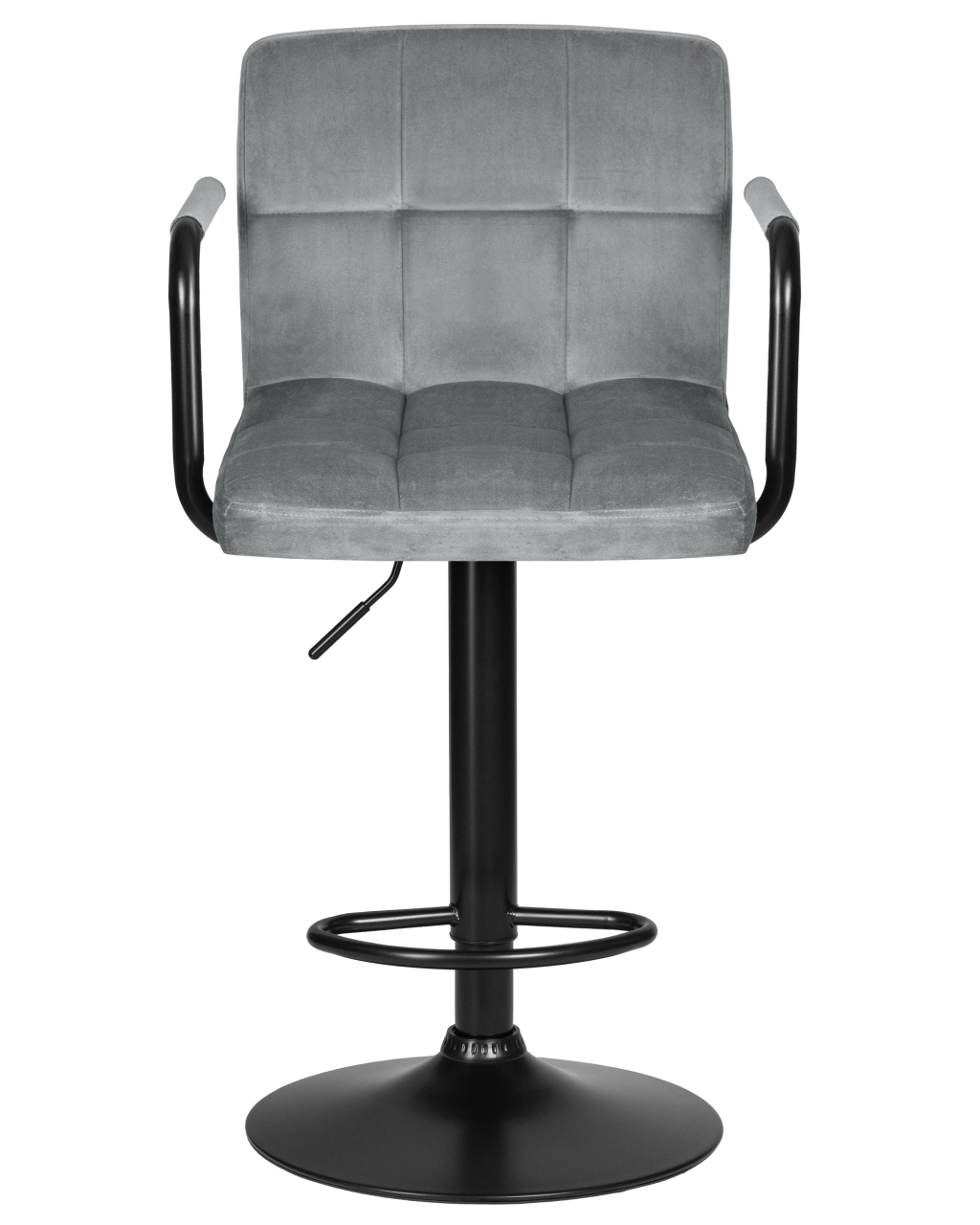 Стул барный DOBRIN KRUGER ARM BLACK (серый велюр (MJ9-75))