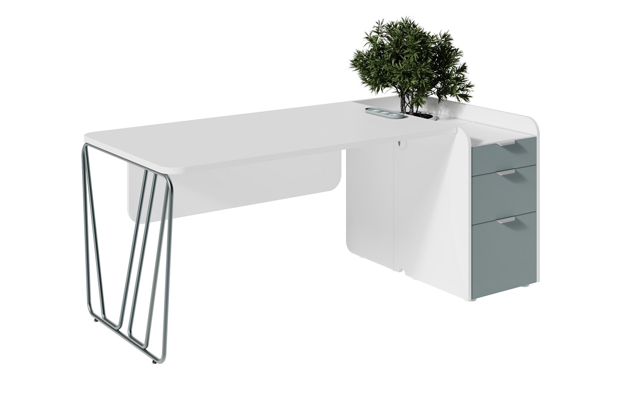 Композиция стол с ажурной ногой и правой тумбой ART901R.U604