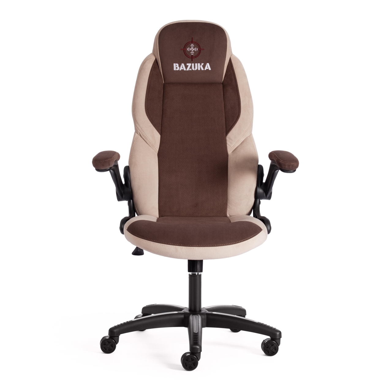 Кресло офисное BAZUKA флок , коричневый/бежевый/коричневый перфорированный, 6/7/6/06