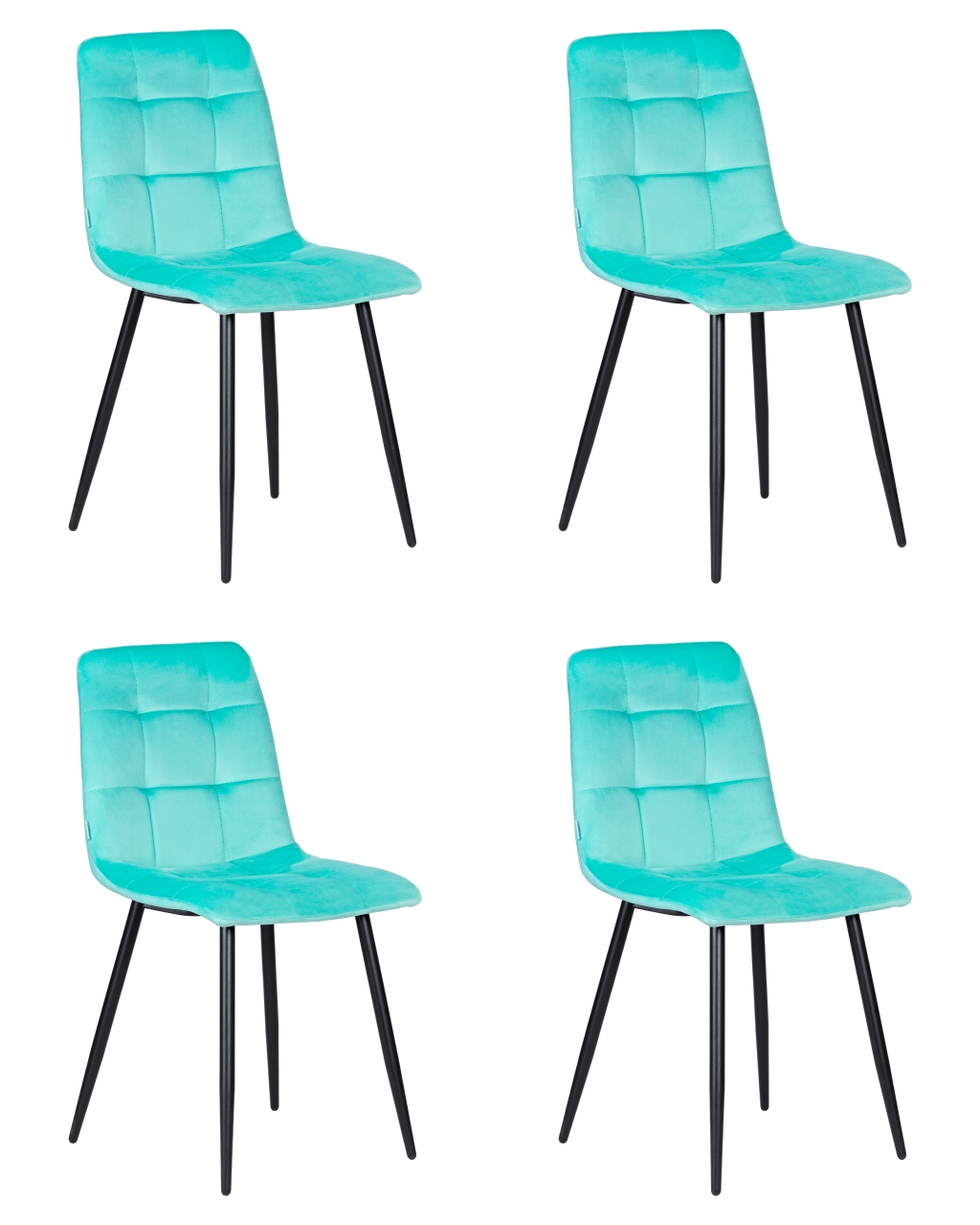 Стул обеденный DOBRIN CHILLY (Мятный Holland 50, основание черное) 4 шт