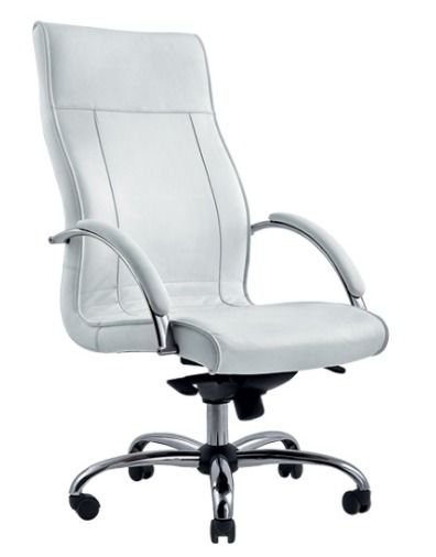 Кресло с высокой спинкой на крестовине Чик D100 Белое