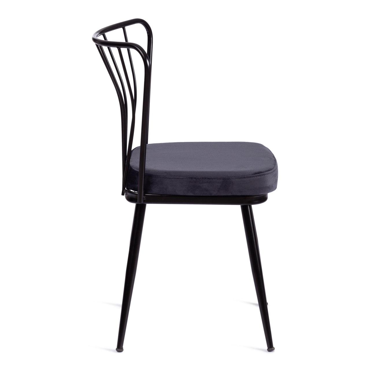 Стул YANIS (mod. 182) металл/вельвет, 42.5 х 50.5 х 82.5 см, black (черный) BF-16